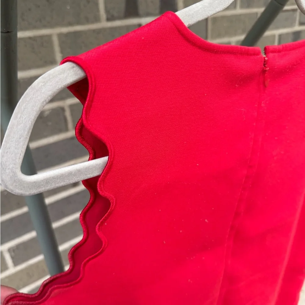 J.Crew Red Scalloped Blouse - Picture 4 of 4